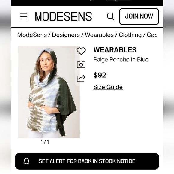 Tie-Dye Hooded Poncho (M) - Free People Vibes! Festival, Cozy, Lagenlook - Picture 3 of 8